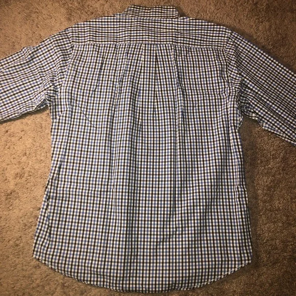 🤑SOLD🤑Tommy Hilfiger Mens Size Medium Button Down Black Blue Work Dress Shirt - Picture 11 of 15